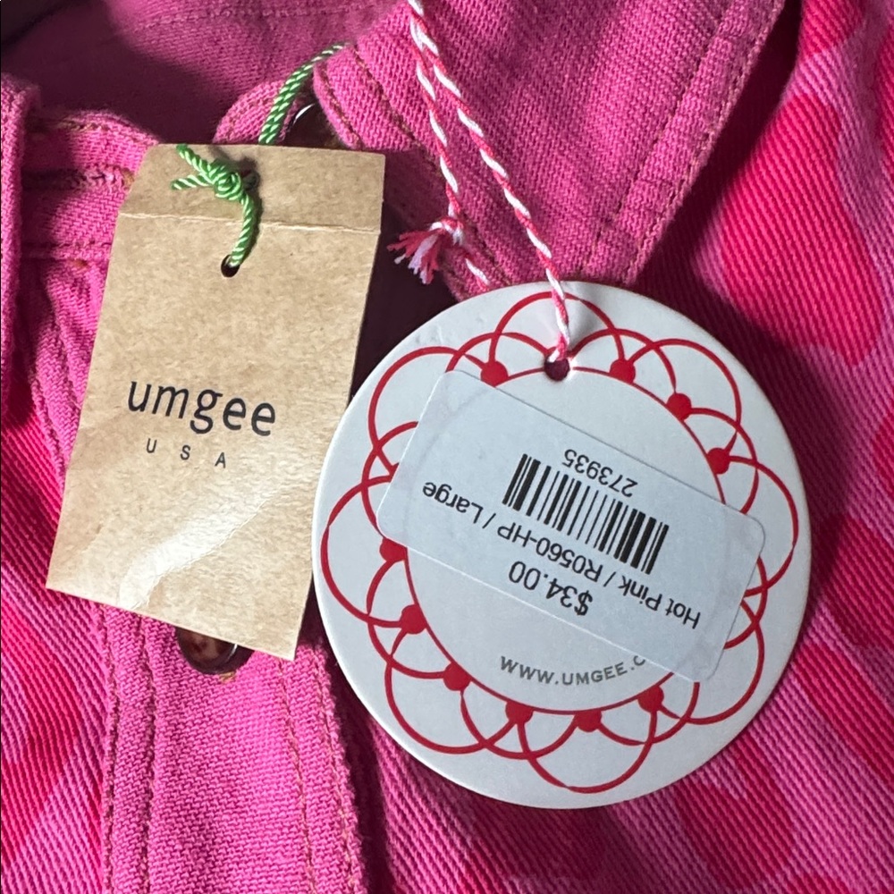 NWT Umgee Hot Pink Animal Print Button-Up Jacket - Picture 4 of 5